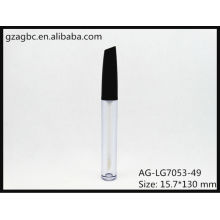 Plástico transparente y vacío redondo labio brillo tubo AG-LG7053-49, empaquetado cosmético de AGPM, colores/insignia de encargo